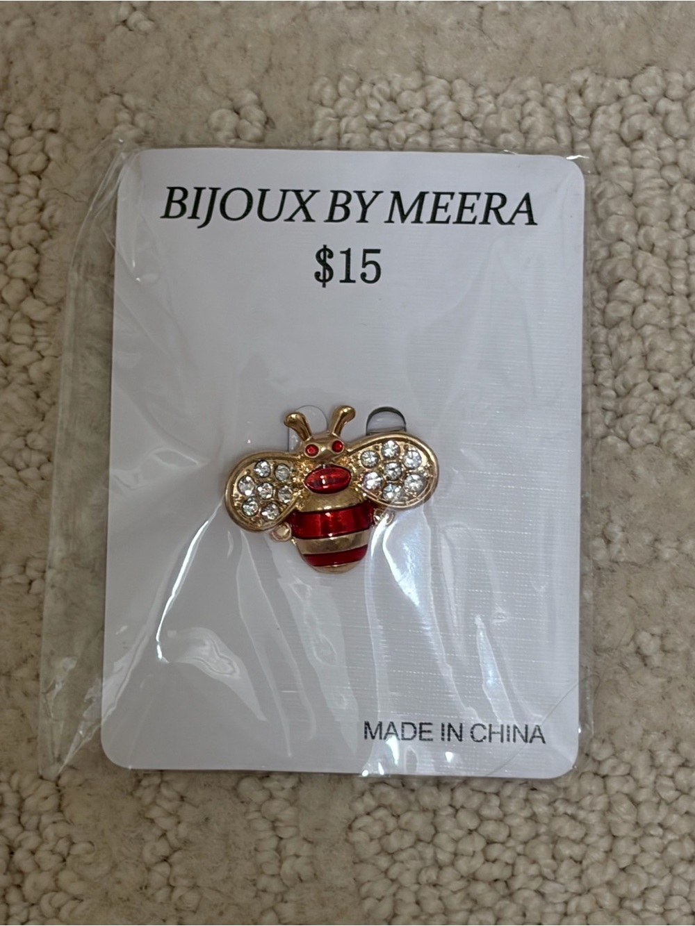 Bijoux by Meera Gold & Red Bee Brooch